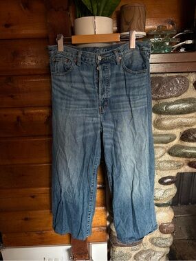 Ética Cropped Wide Leg Jeans Light Wash Sustainable Denim Size 29